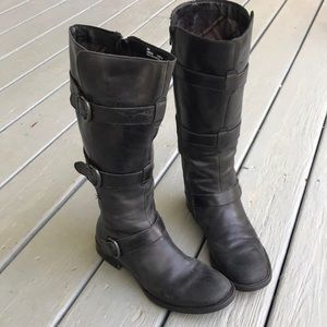 Born Black Leather Riding Boots